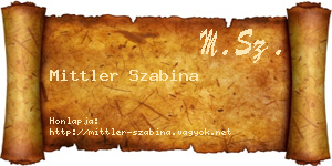 Mittler Szabina névjegykártya